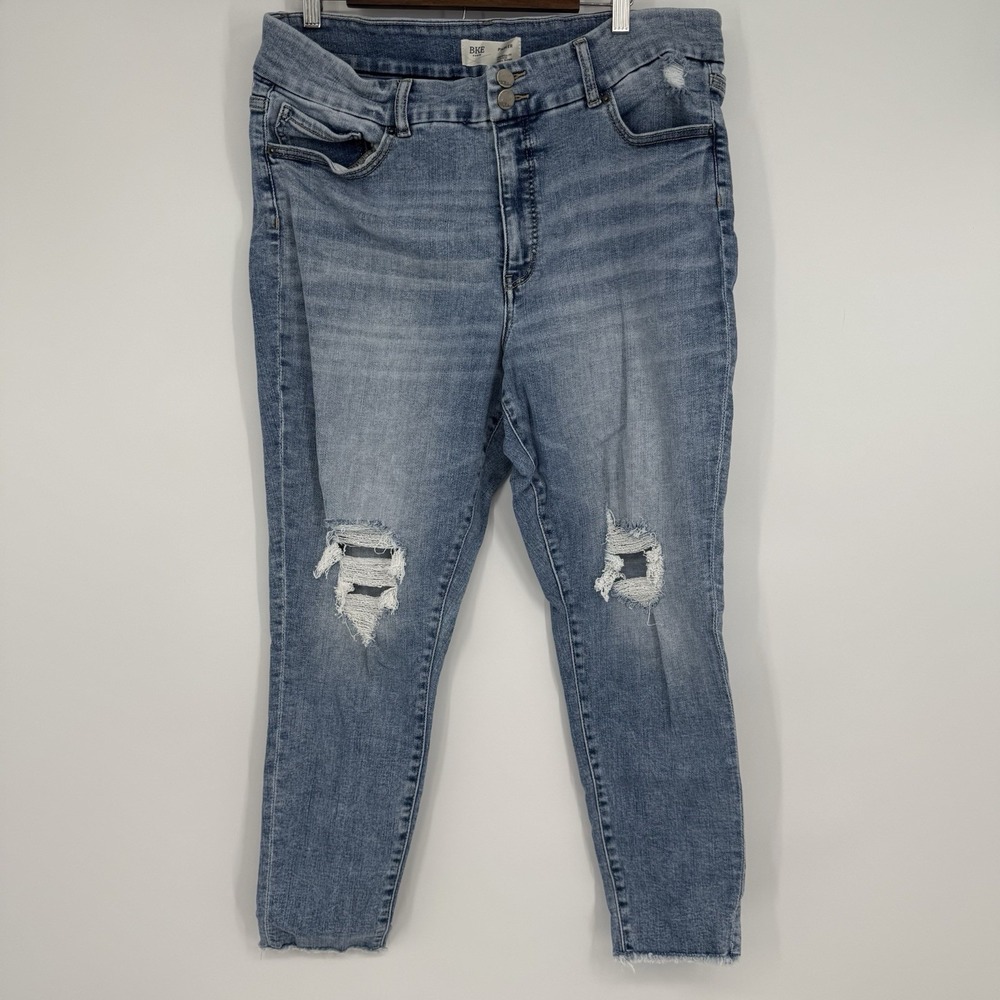 BKE Parker Jeans Womens 36x27 Universal Fit High Rise Ankle Skinny‎ Distressed